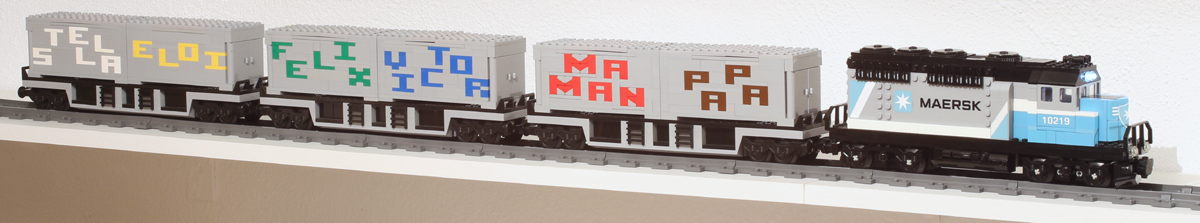 Train Lego porte-containeurs