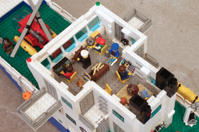 poste de pilotage bateau Lego