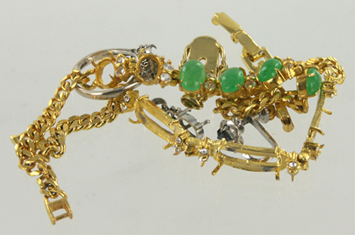 bijoux, or, saphirs, jades