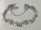 bracelet émeraudes, perles et diamants