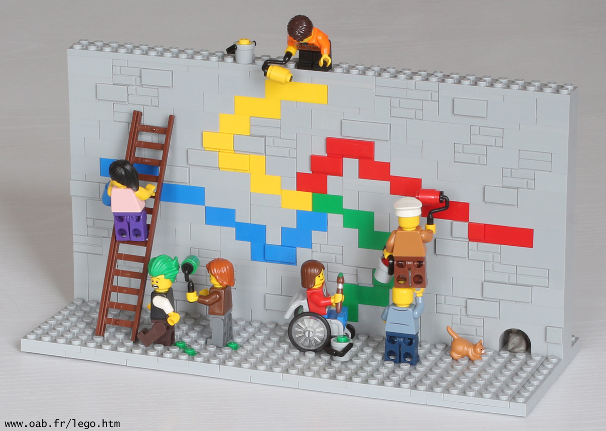 Mur peinture couleurs Lego