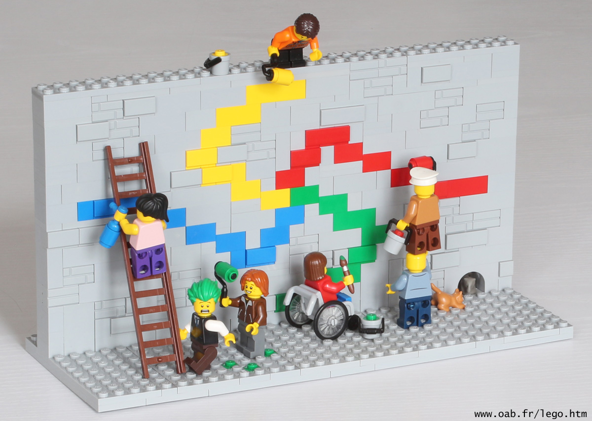Mur peinture couleurs Lego