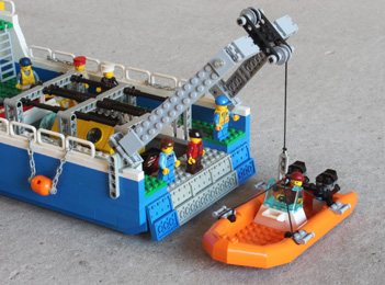 mise à l'eau du bateau orange 3