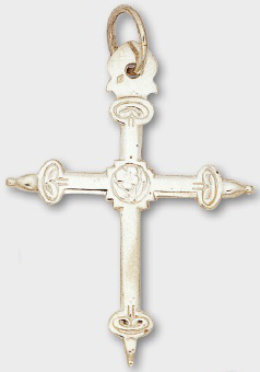 Pendentif Croix Jeannette Arlésienne - Argent Massif Et Strass - XIXème Siècle - Très Bon état