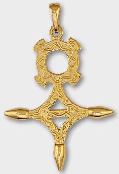Bracelet/Manchette Avec Croix D'Agadez En Argent - Style Ethnique - Occasion