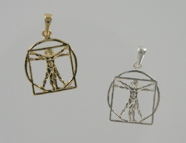 Pendentifs homme universel plaqué-or et argent
