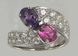 bague améthyste tourmaline rose
