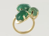 bague émeraude, malachite et agate