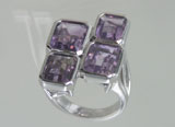 bague améthystes rectangles
