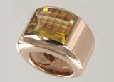 bague or rouge et citrine