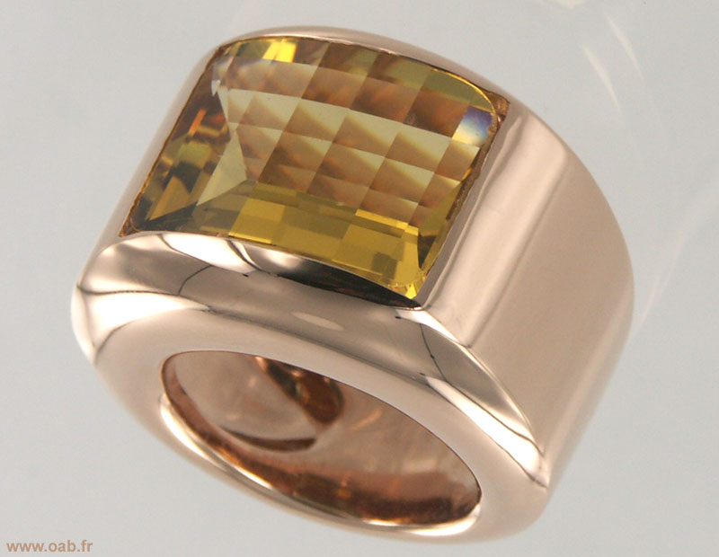 bague or rouge et citrine