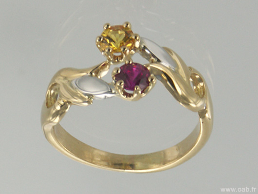 nouvelel bague saphir jaune et rubis