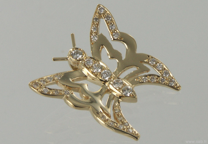 pendentif papillon or et diamants