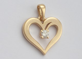 Pendentif coeur, or et diamant