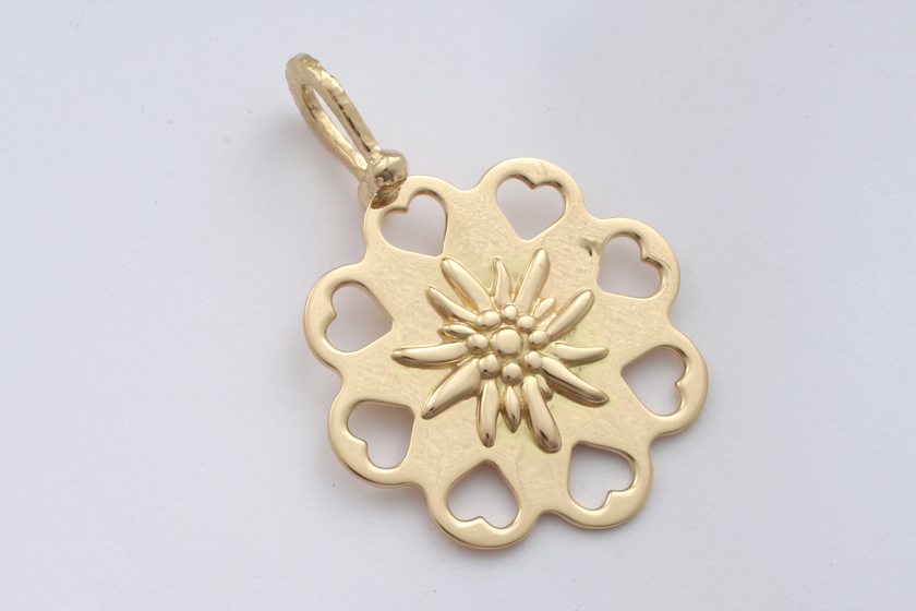pendentif fleur edelweiss en or