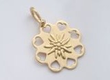 pendentif fleur edelweiss en or