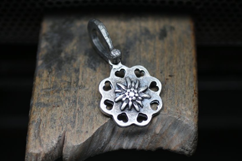 bijou fleur edelweiss en argent