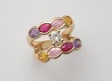 bague or, diamant et pierres fines