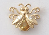 pendentif luciole avec saphir jaune et diamants