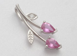 branches et feuilles saphirs roses et diamant
