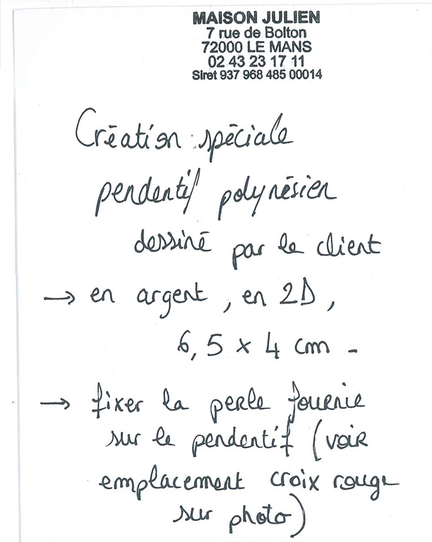 courrier création bijou