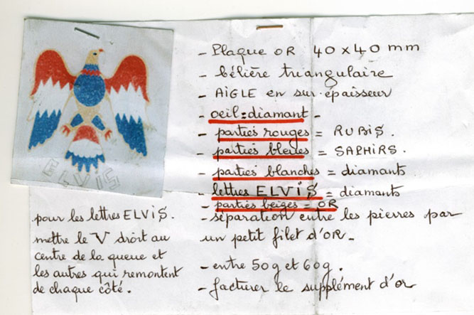 dessin bijou aigle Elvis