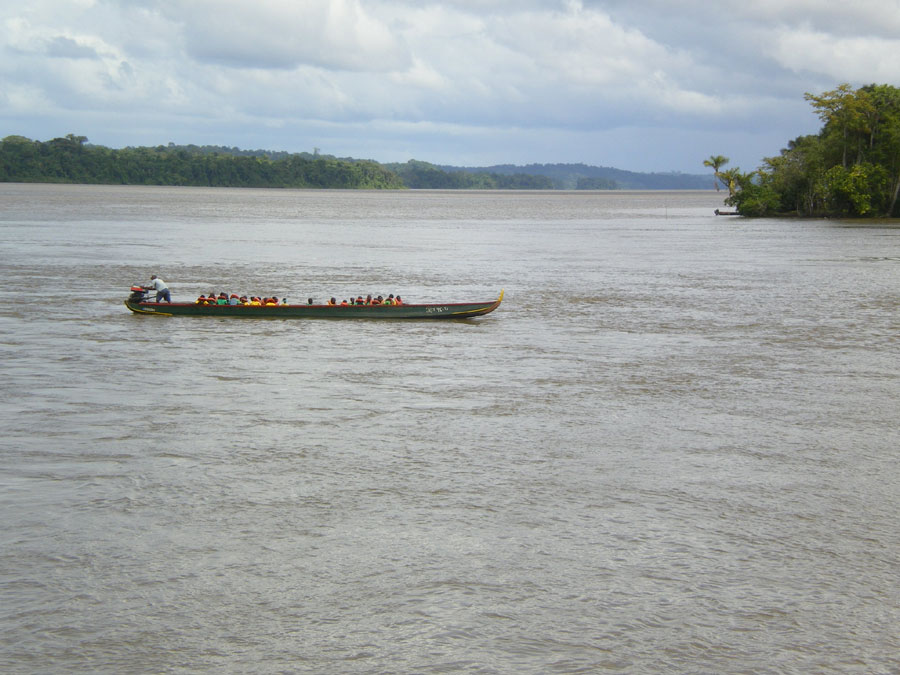 ramassge scolaire pirogue Maroni